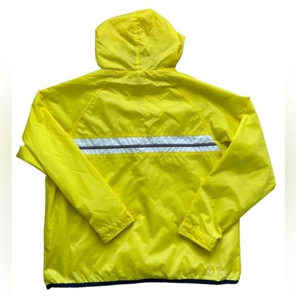Vintage 90s Nike Yellow Spellout Hooded Pullover‎ Half Zip Windbreaker Size M - Picture 9 of 9